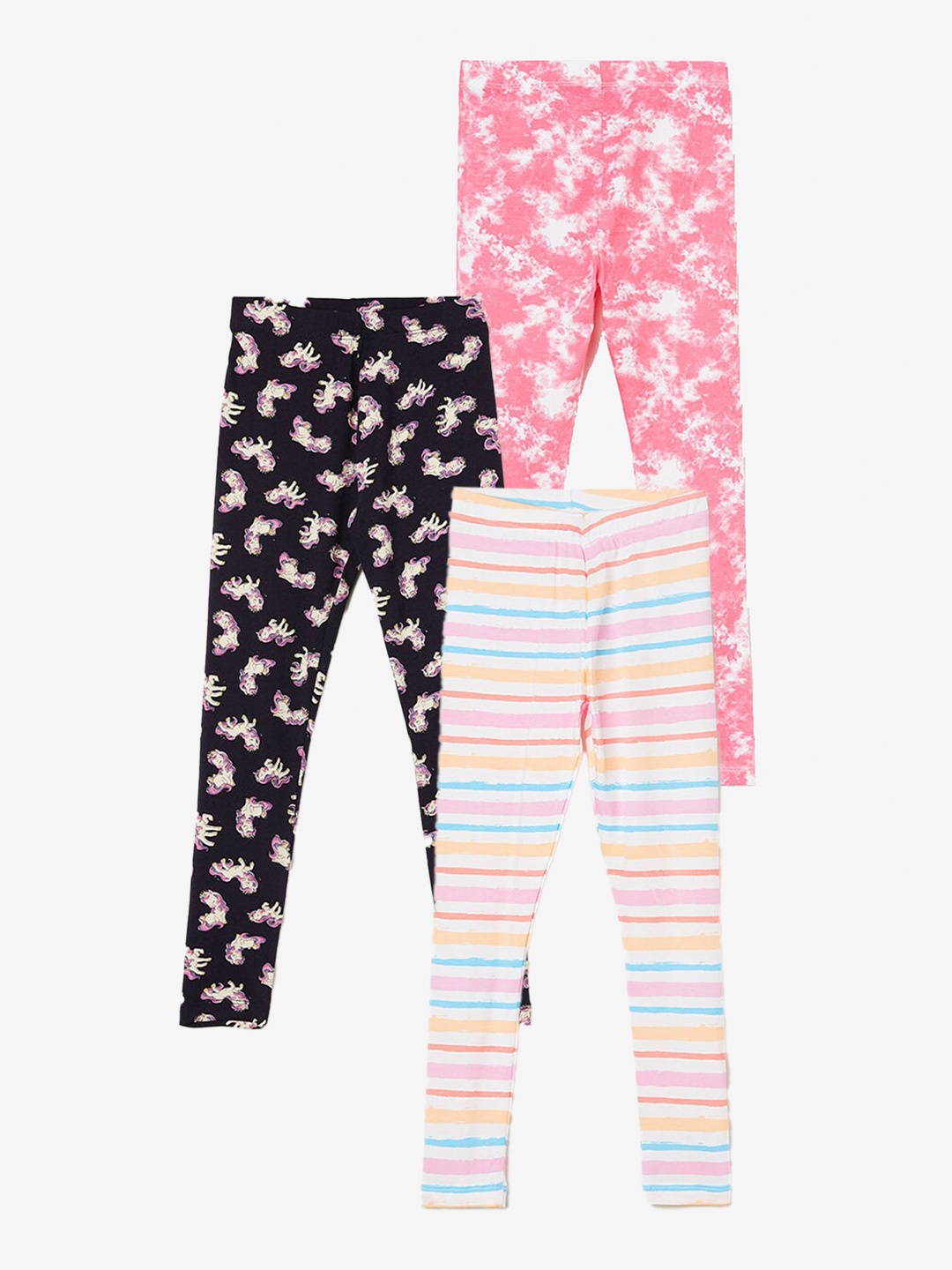 

Fame Forever by Lifestyle Girls Pack Of 3 Printed Leggings, White