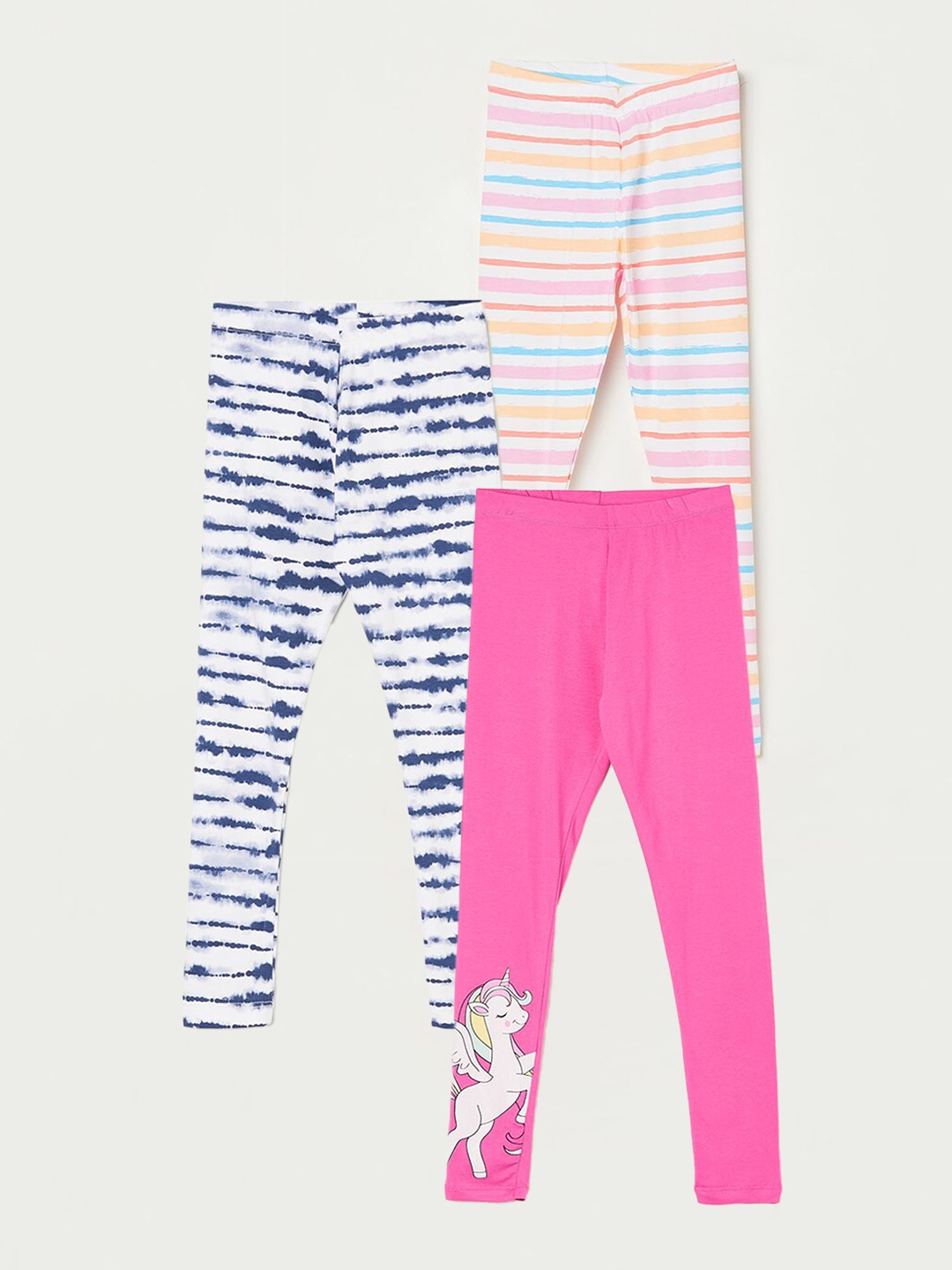 

Fame Forever by Lifestyle Girls Pack Of 3 Printed Leggings, Pink