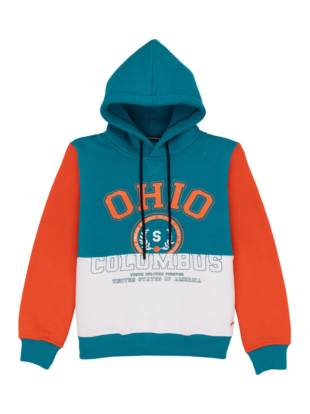 

Status Quo Boys Typography Printed Hooded Pullover, Blue