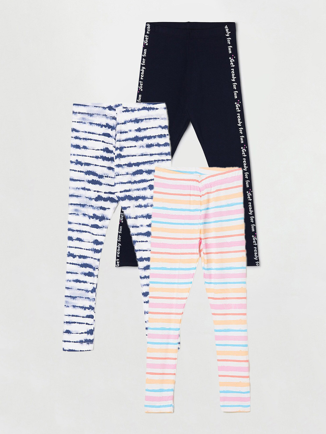 

Fame Forever by Lifestyle Girls Pack Of 3 Printed Leggings, White