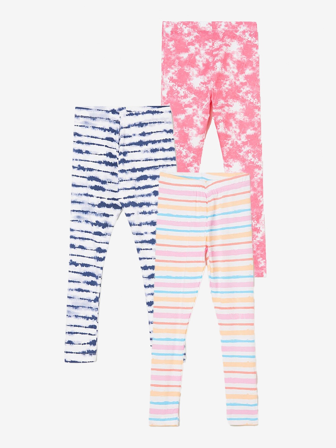 

Fame Forever by Lifestyle Girls Pack Of 3 Printed Leggings, Pink