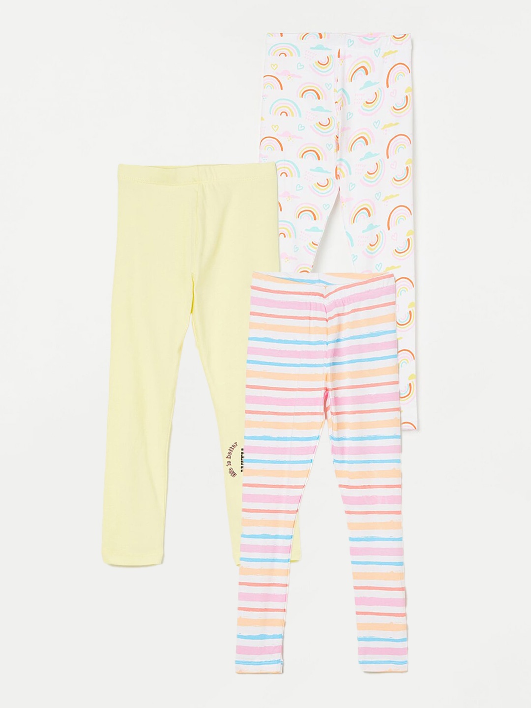 

Fame Forever by Lifestyle Girls Pack Of 3 Printed Leggings, White