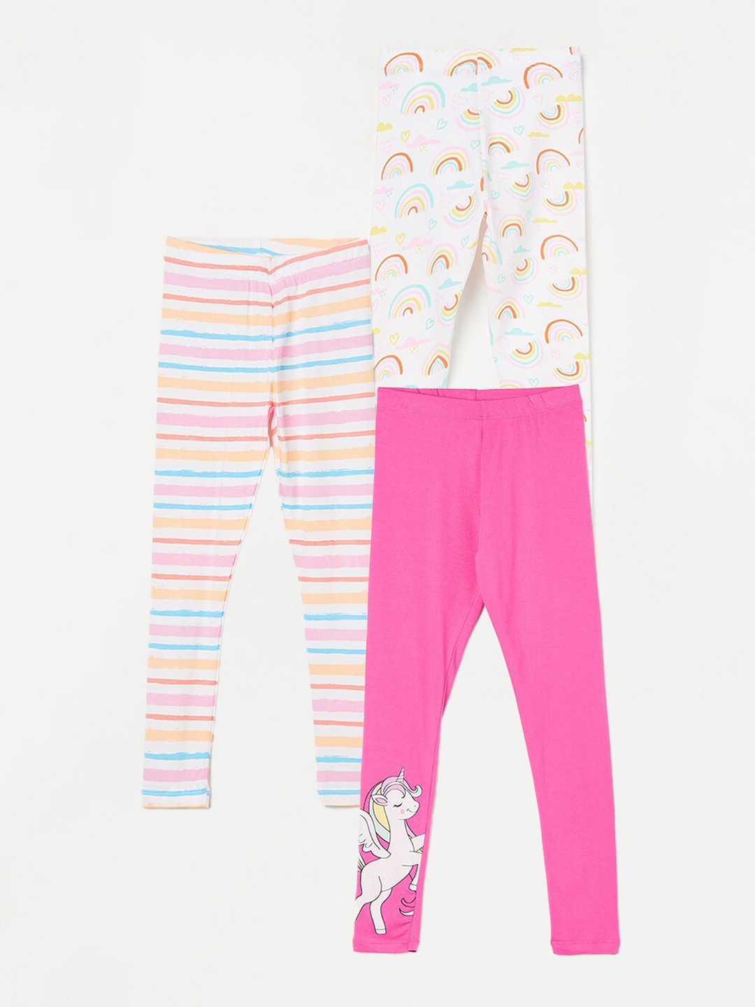Fame Forever by Lifestyle Girls Pack Of 3 Printed Leggings, Pink