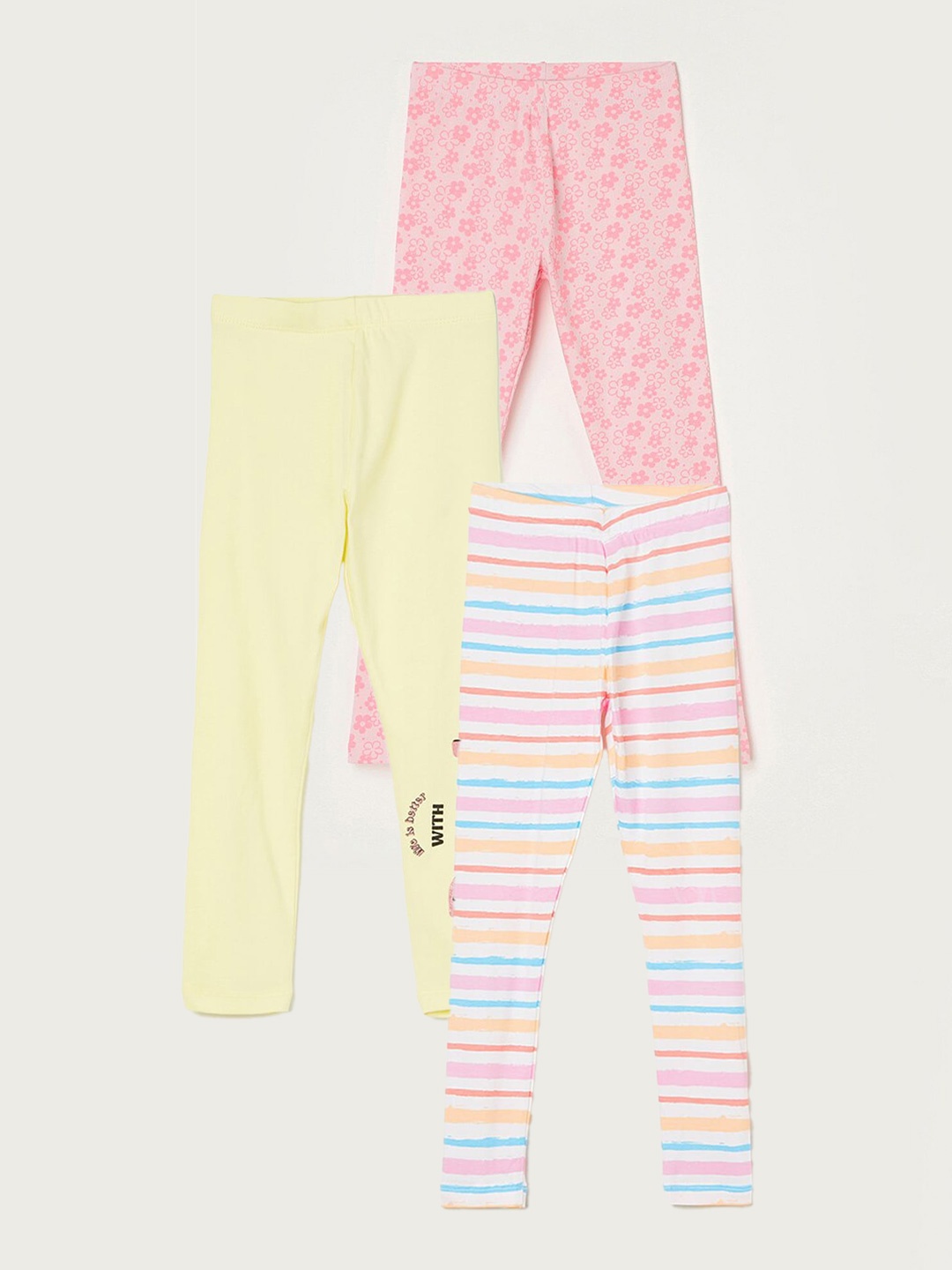 

Fame Forever by Lifestyle Girls Pack Of 3 Printed Leggings, White
