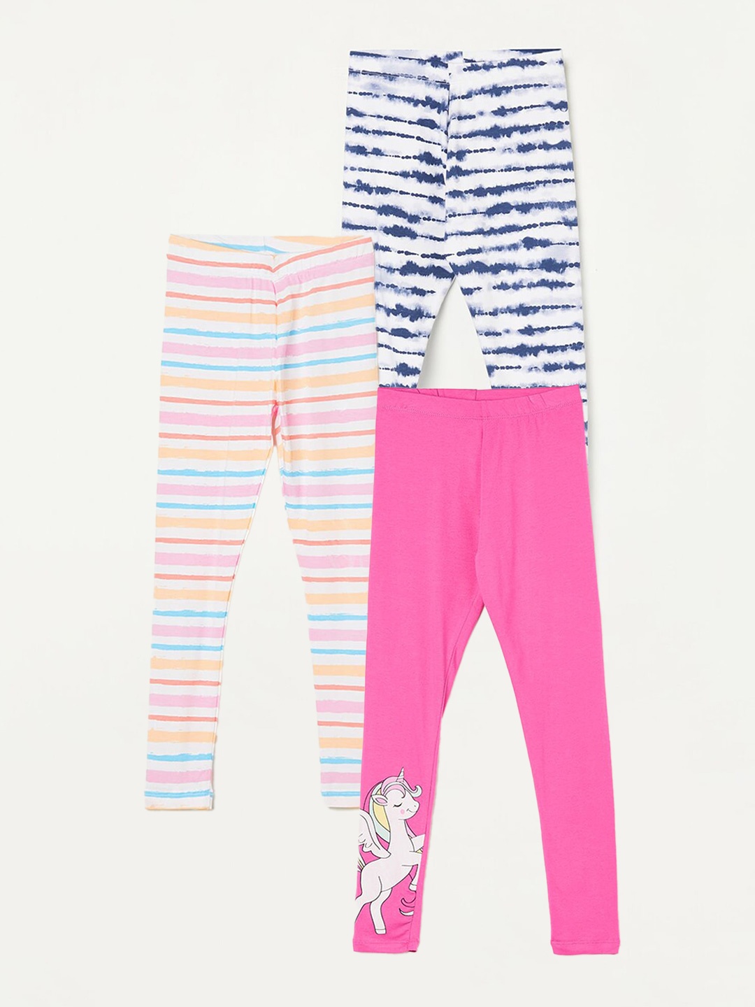

Fame Forever by Lifestyle Girls Pack Of 3 Printed Leggings, Blue