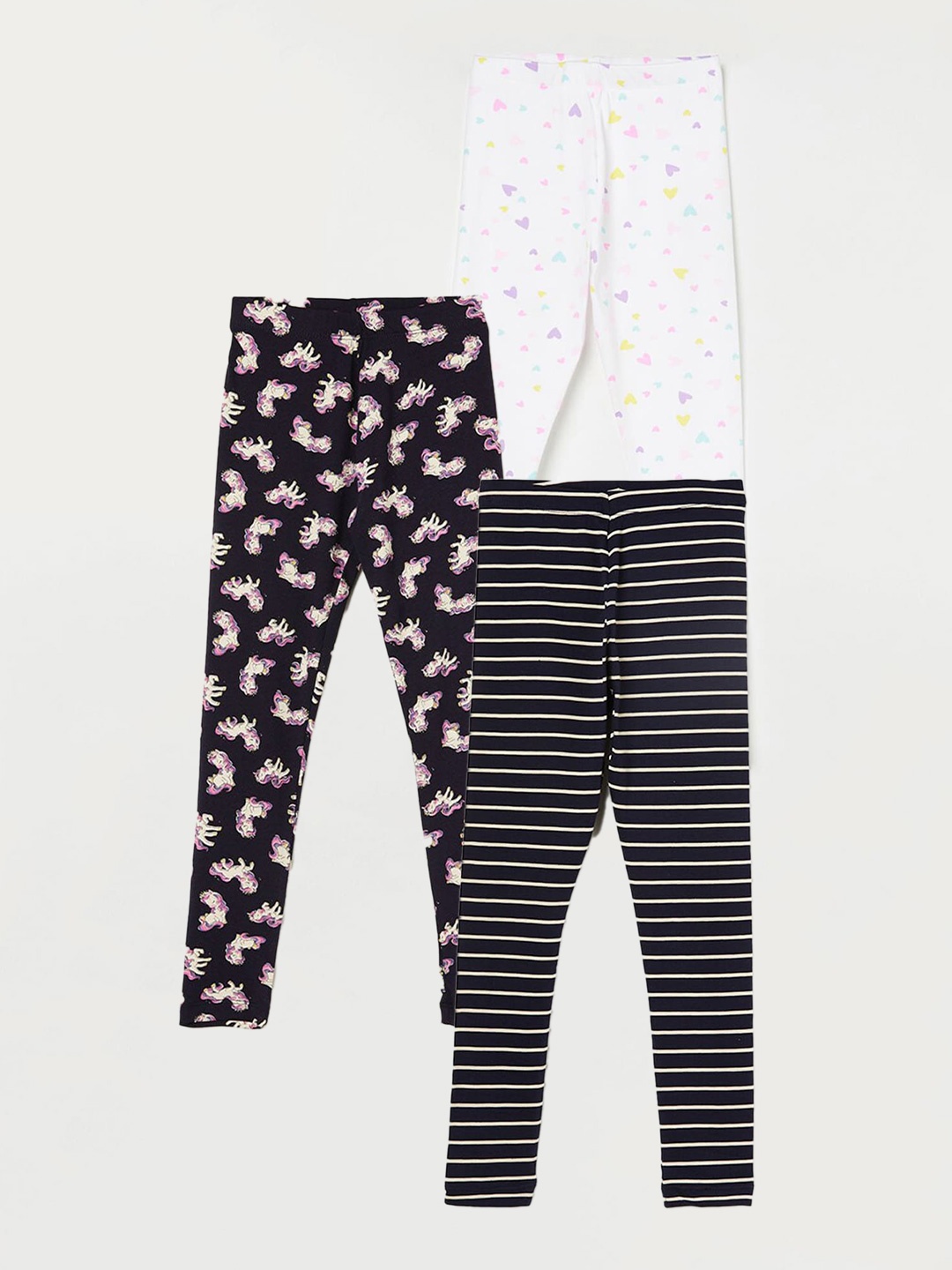 

Fame Forever by Lifestyle Girls Pack Of 3 Printed Ankle Length Leggings, Blue