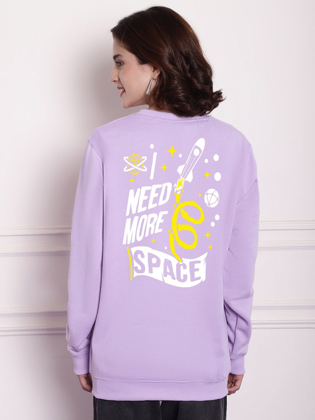 

Imsa Moda Typography Printed Sweatshirt, Lavender