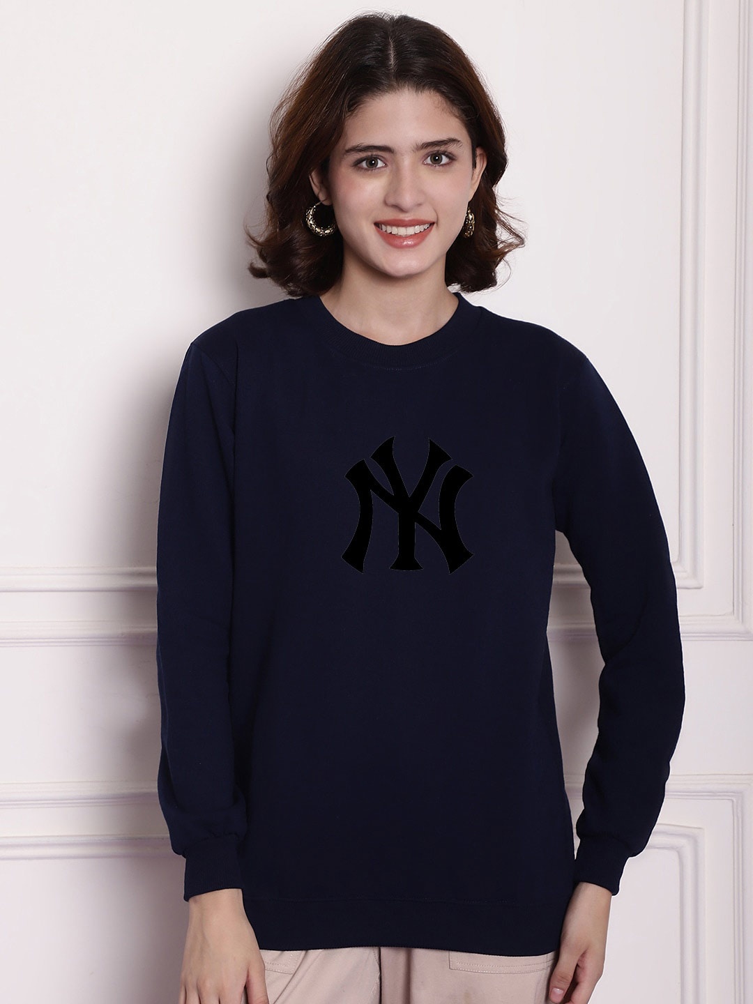 

Imsa Moda Long Sleeves Fleece Pullover, Navy blue