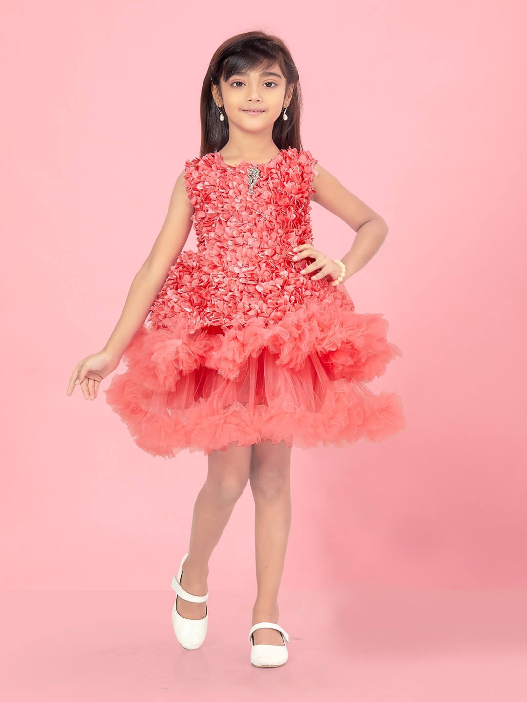 

Aarika Embellished Fit & Flare Dress, Peach