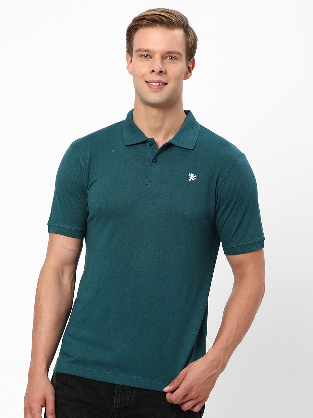 

R&B Polo Collar Cotton T-shirt, Green