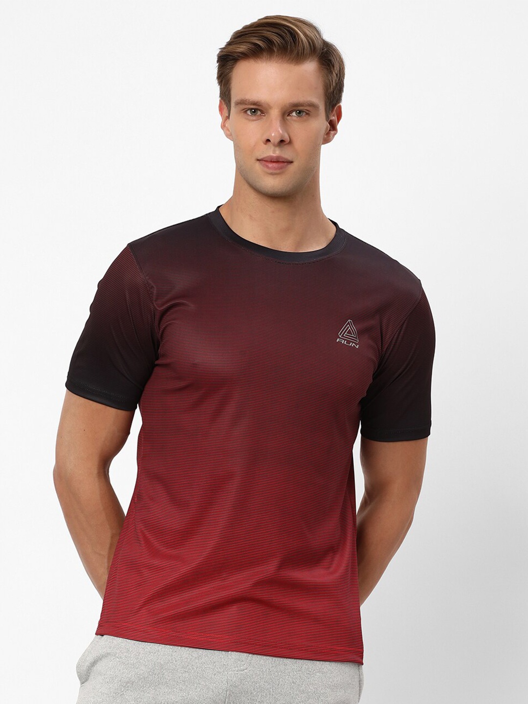 

R&B Round Neck Sports T-shirt, Red