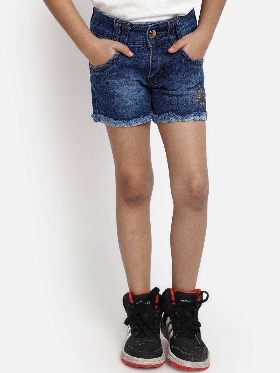 

V-Mart Girls Denim Shorts, Blue