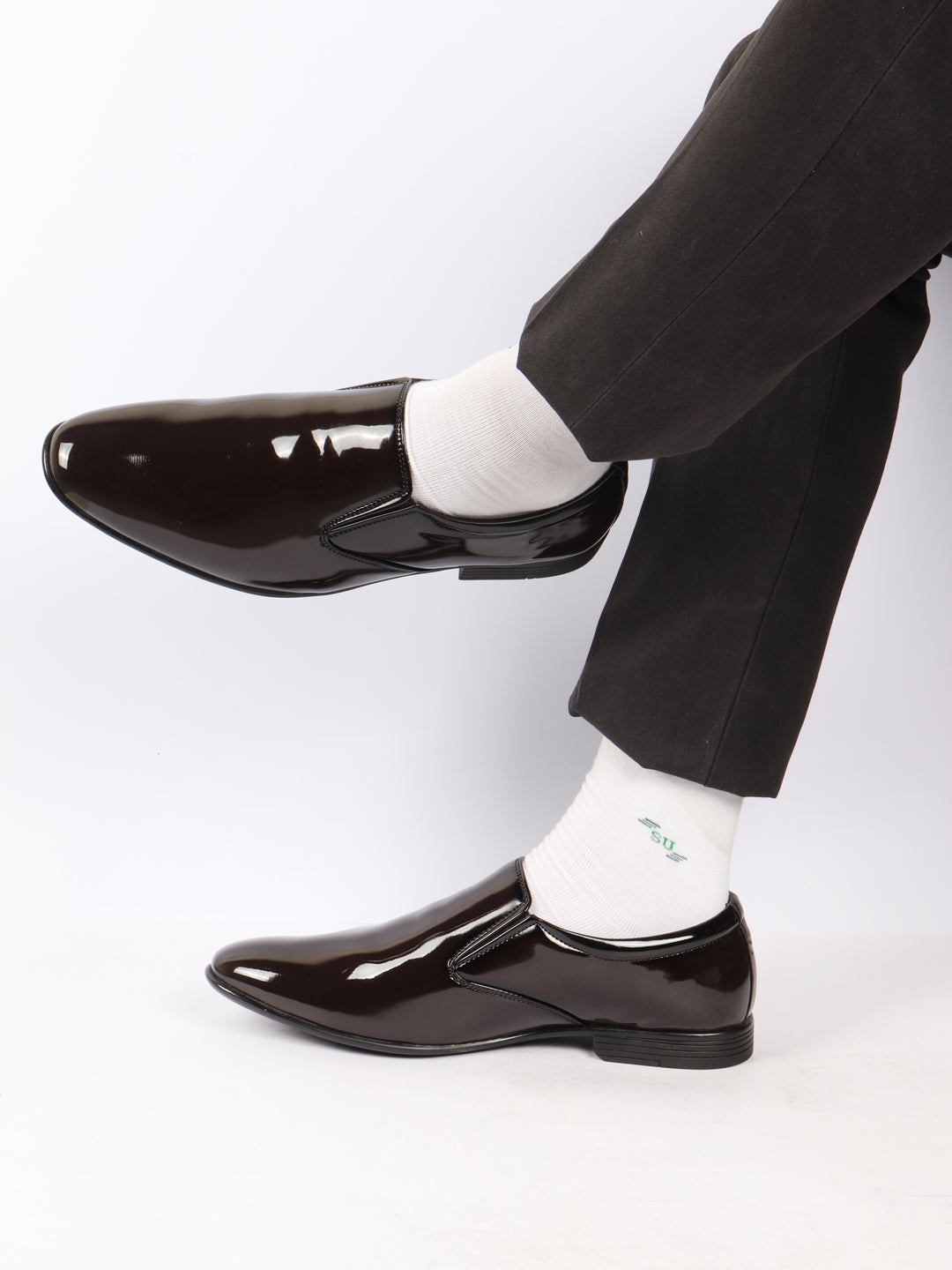 

FAUSTO Men Formal Slip-On Shoes, Brown