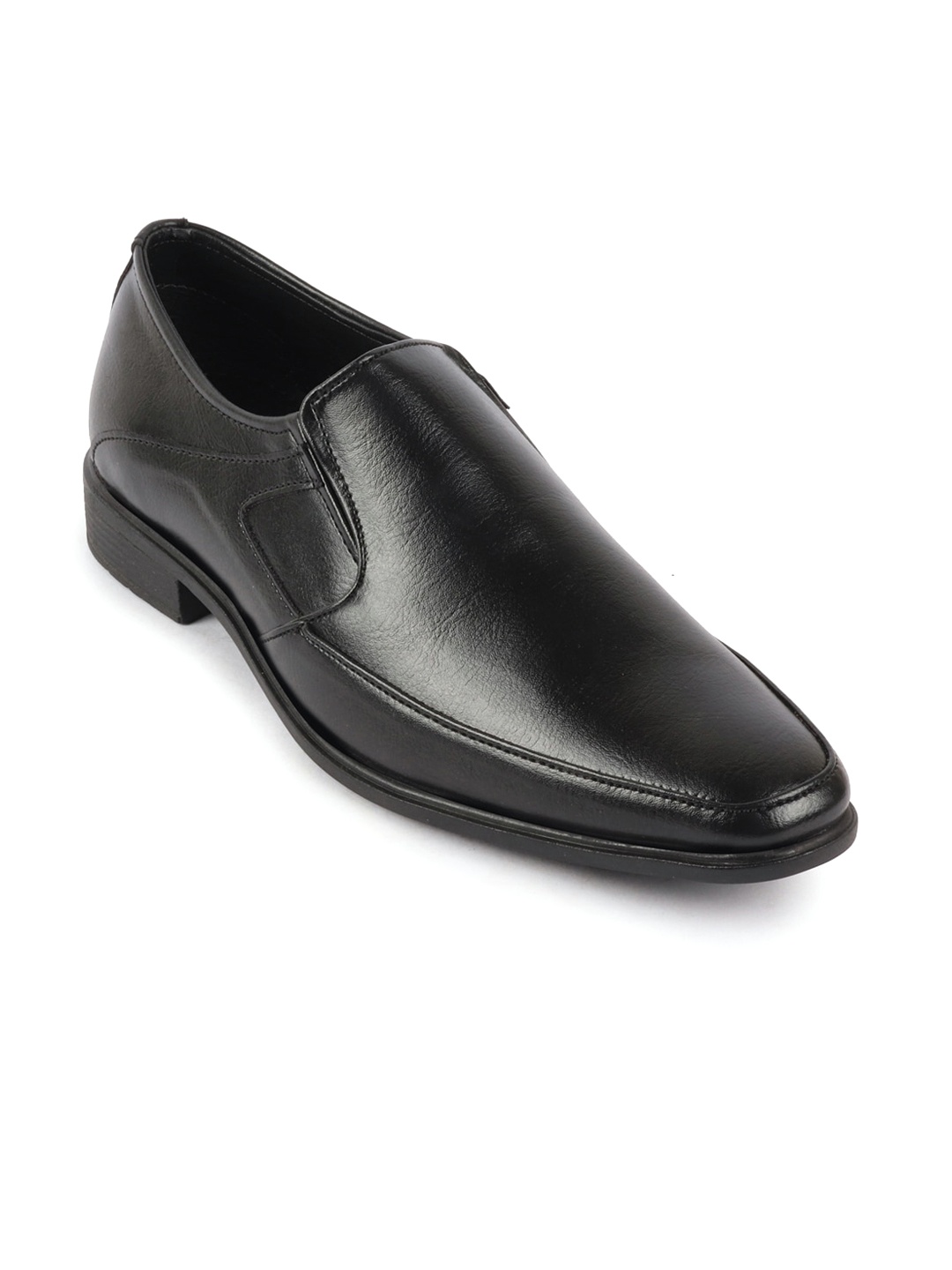 

FAUSTO Men Textured Leather Formal Slip-On Shoes, Black