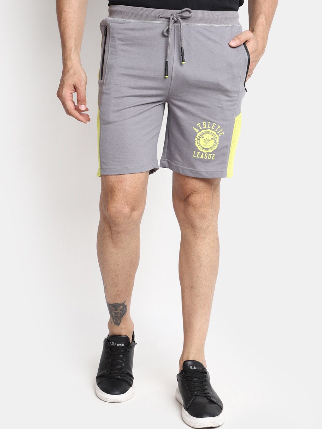 

V-Mart Men Mid-Rise Cotton Shorts, Grey