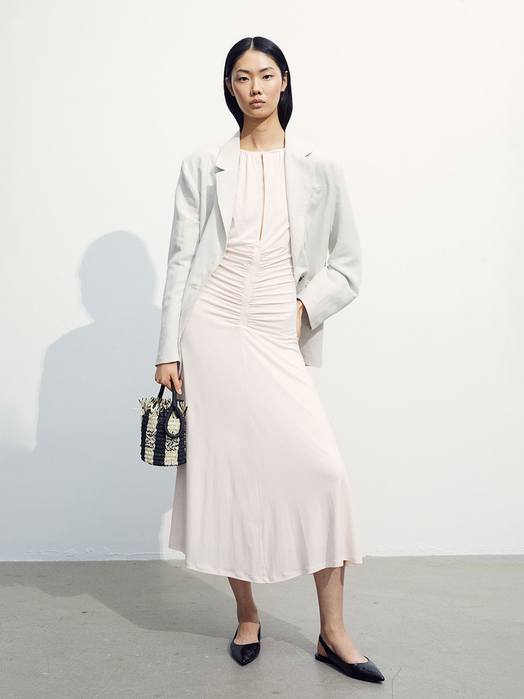 

H&M Draped Jersey Dress, Pink