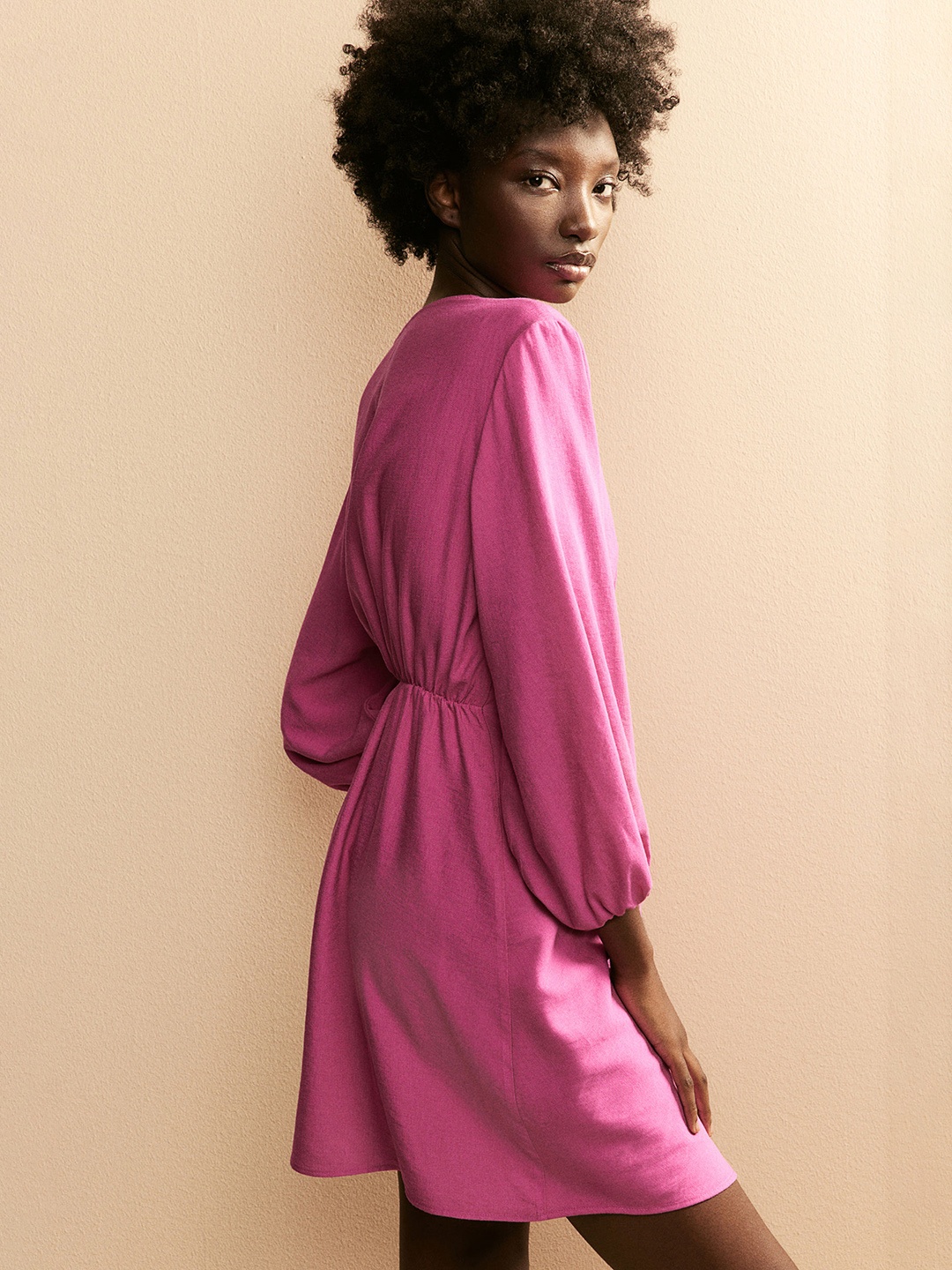 

H&M Twist-Detail Dress, Pink