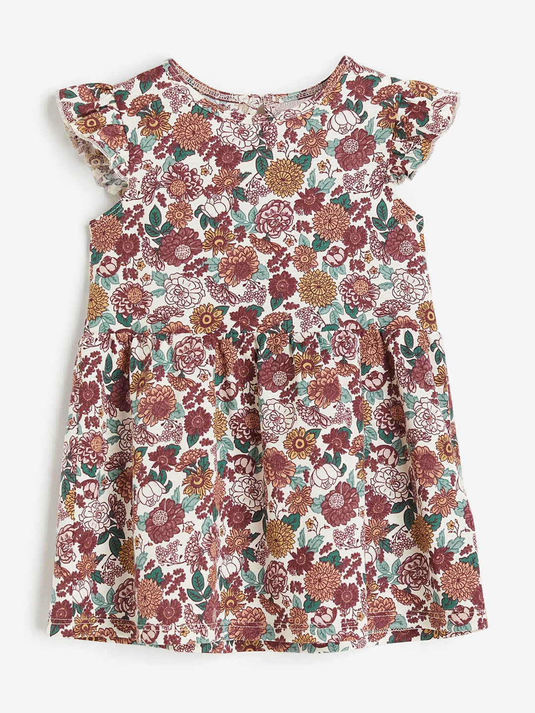 

H&M Infant Girls Flutter-Sleeved Dress, Pink