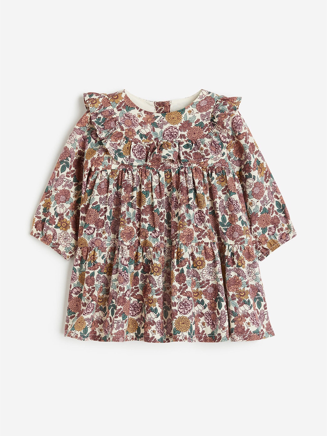 

H&M Infant Girls Pure Cotton Frill-Trimmed Dress, Pink