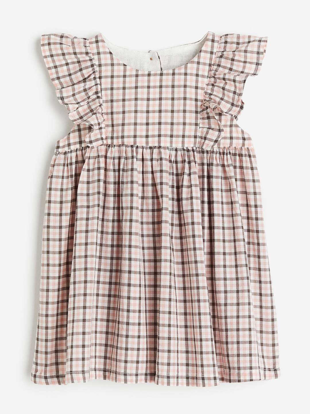 

H&M Girls Flounce-Trimmed Cotton Dress, Pink