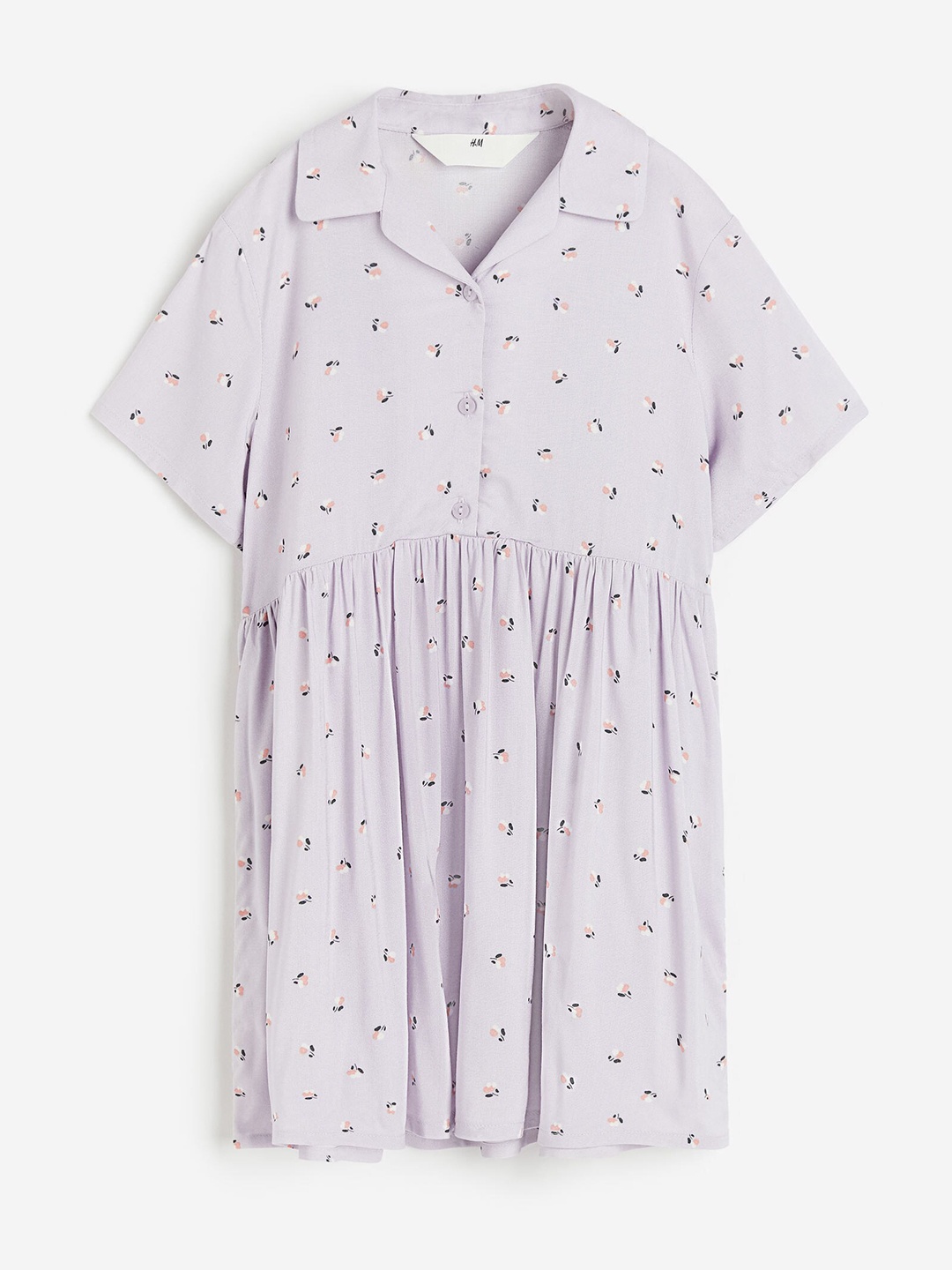 

H&M Girls Patterned Shirt Dress, Purple