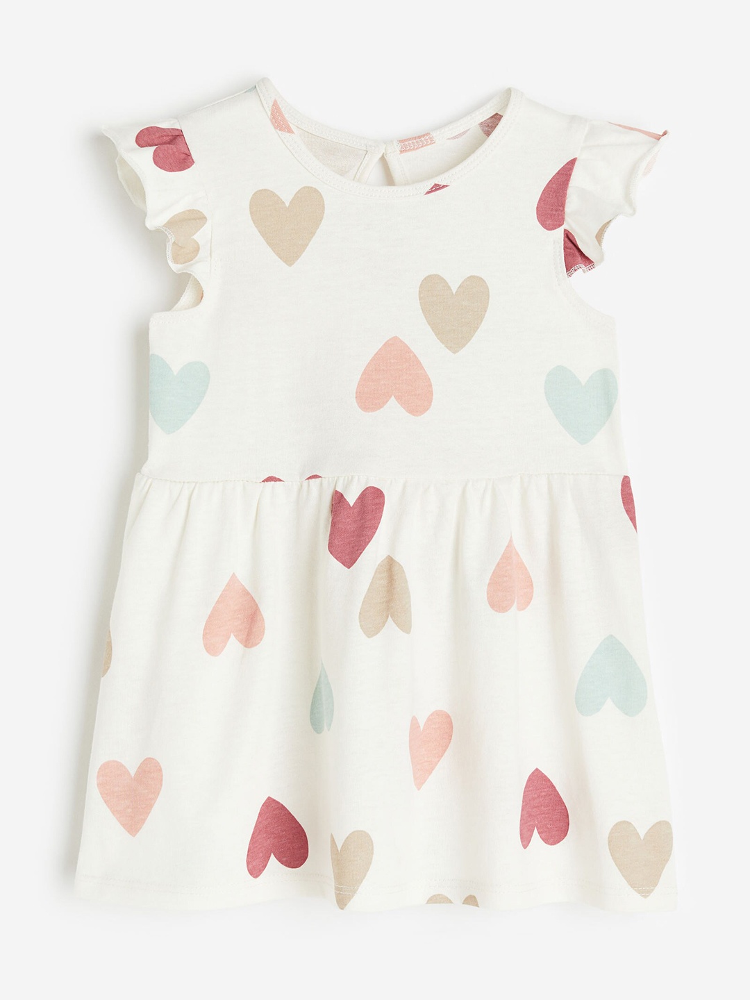 

H&M Infant Girls Flutter-Sleeved Dress, White