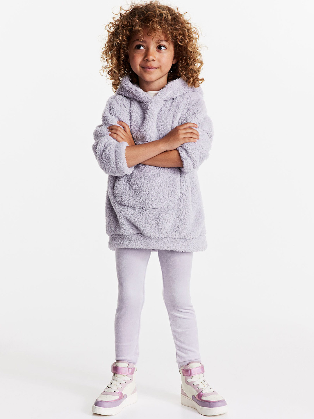 

H&M Girls brushed-Inside Leggings, Purple