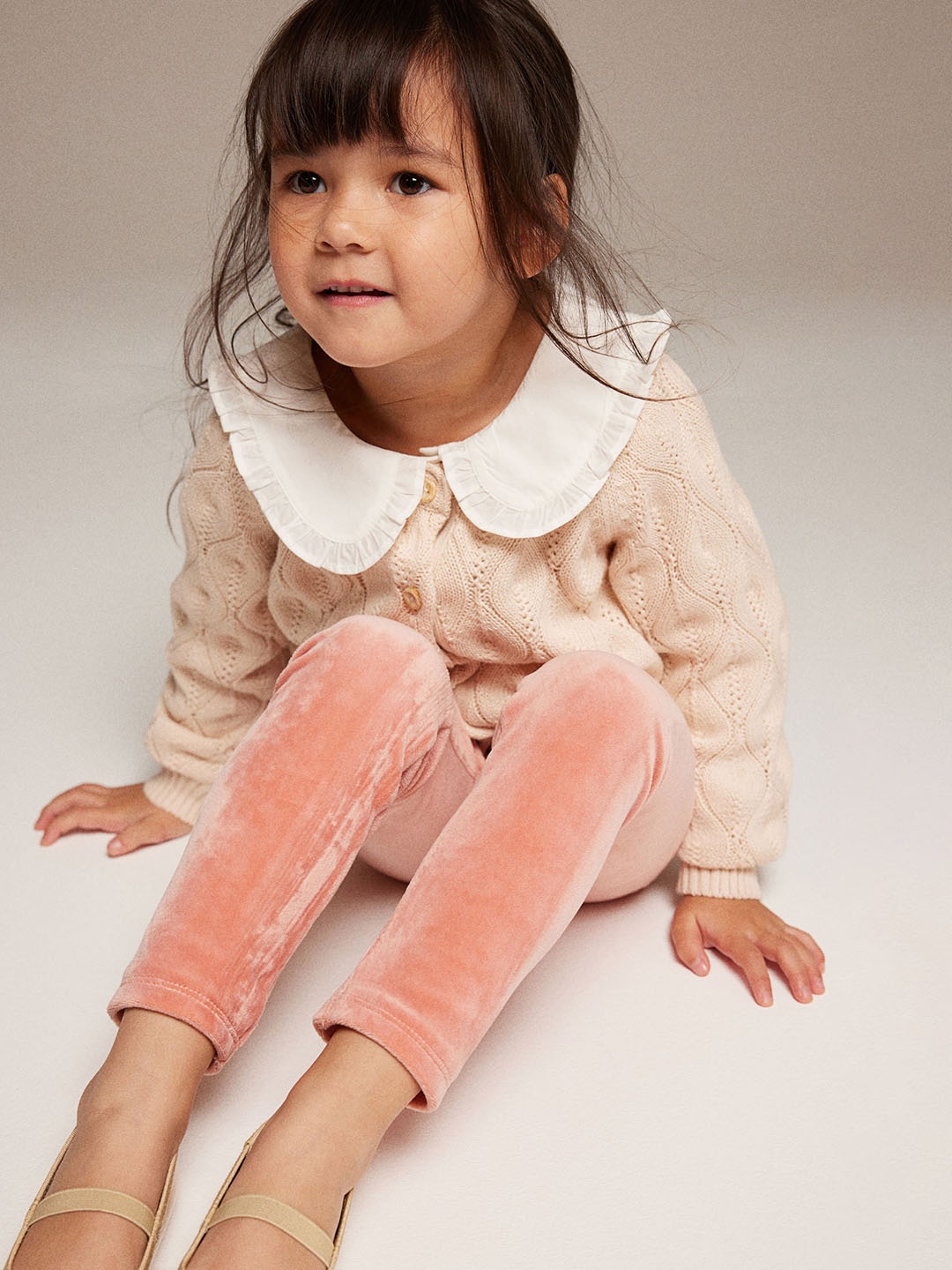 

H&M Girls Brushed-Inside Leggings, Pink