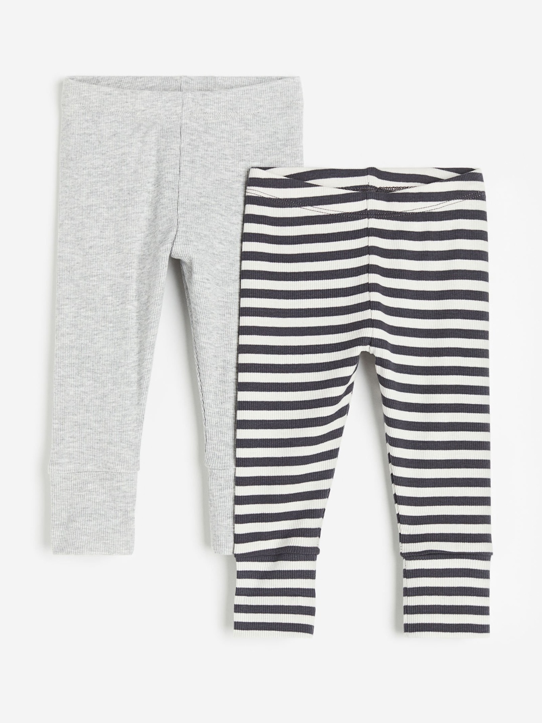 

H&M Boys 2-Pack Adjustable-Fit Leggings, Grey