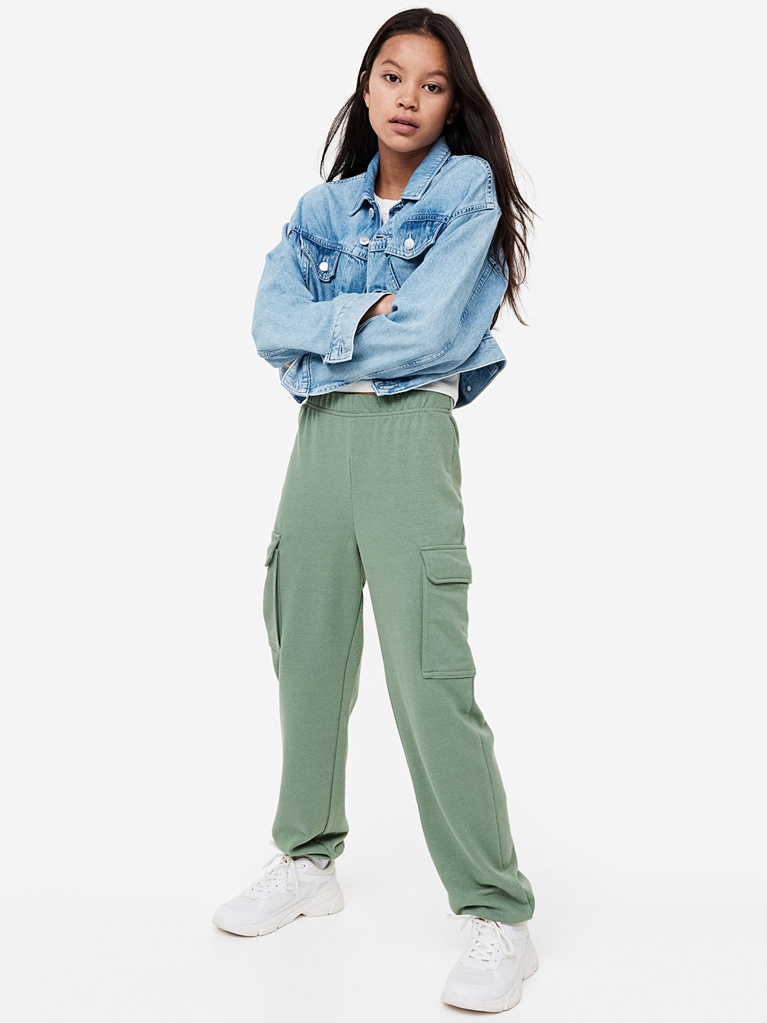 

H&M Girls Cargo Joggers, Green