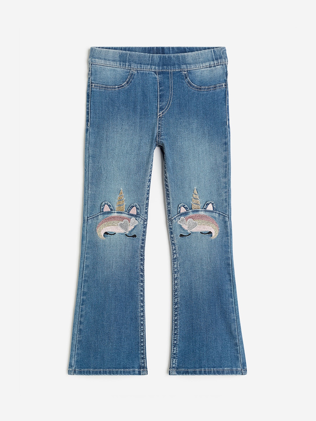 

H&M Girls Superstretch Flared Leg Jeans, Blue