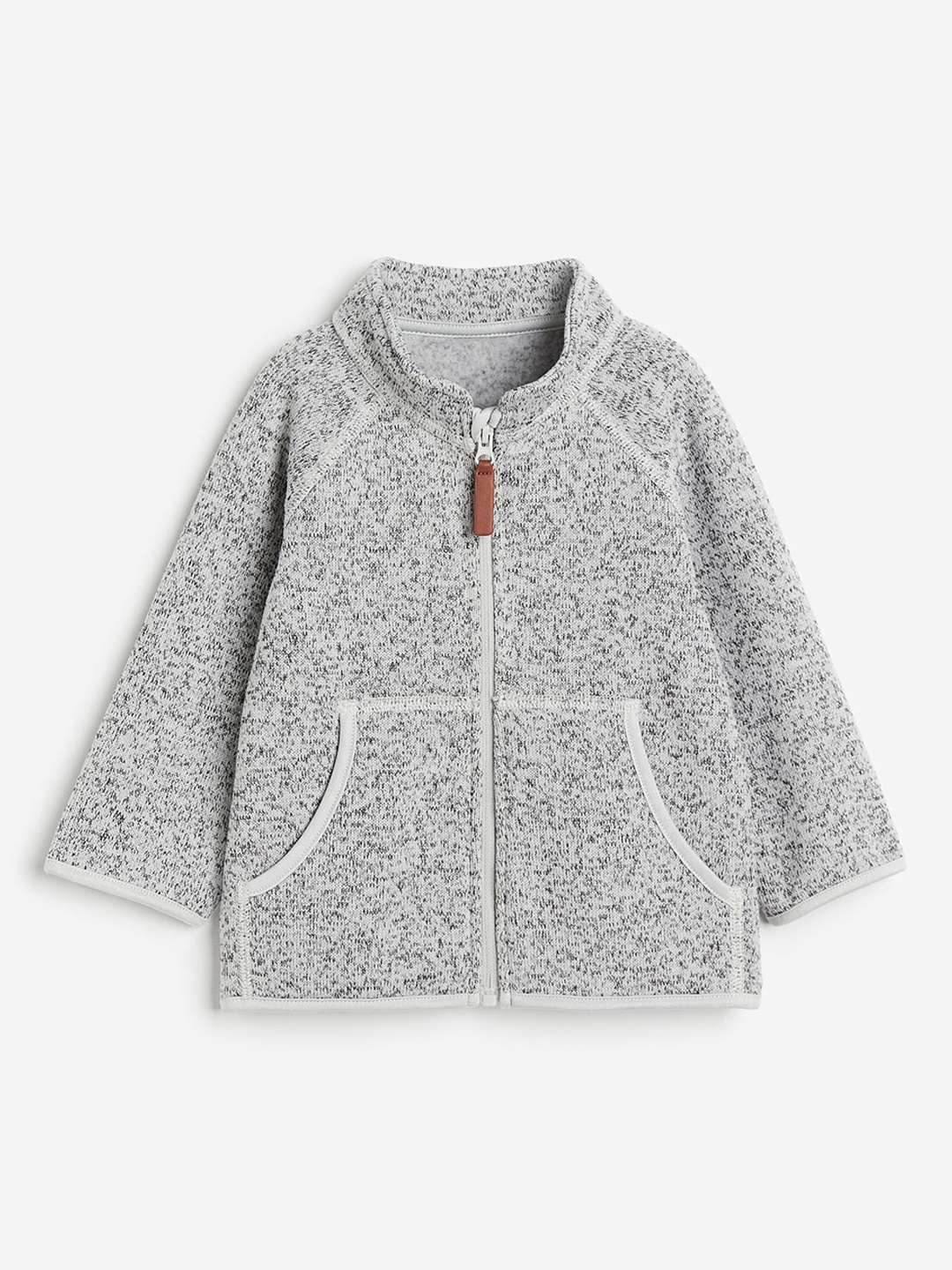 

H&M Boys Knitted Fleece Jacket, Grey