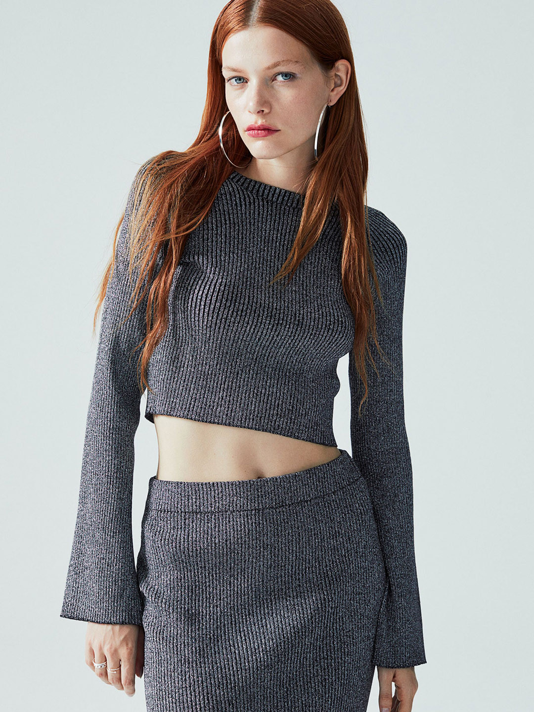 

H&M Knitted Skirt, Grey