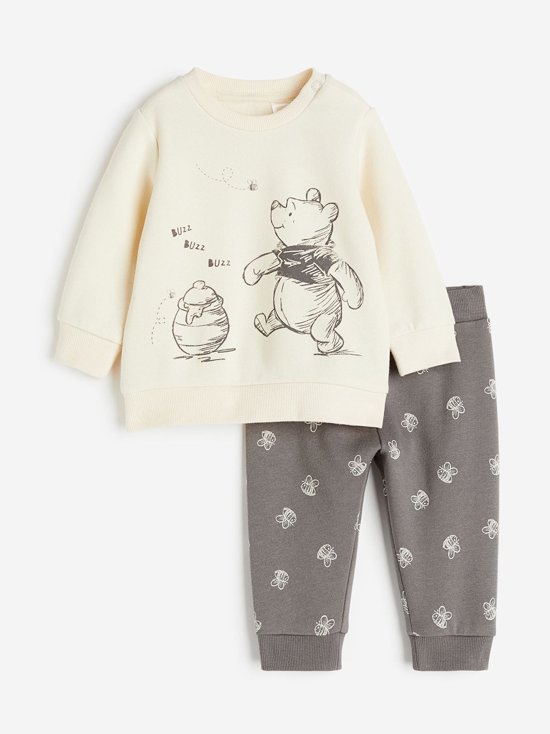 

H&M Girls 2-Piece Sweatshirt Set, Off white