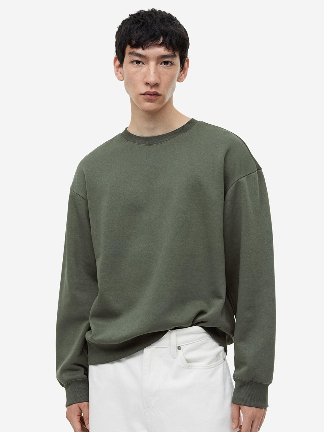 

H&M Relaxed Fit Sweatshirt, Olive