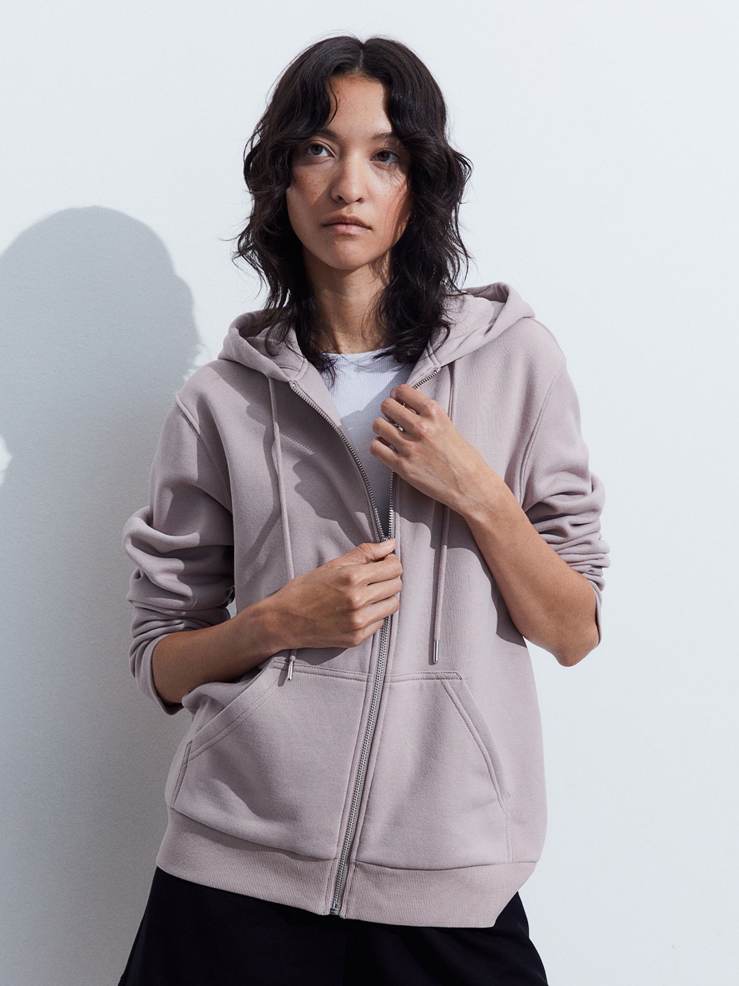 

H&M Zip-Through Hoodie, Beige