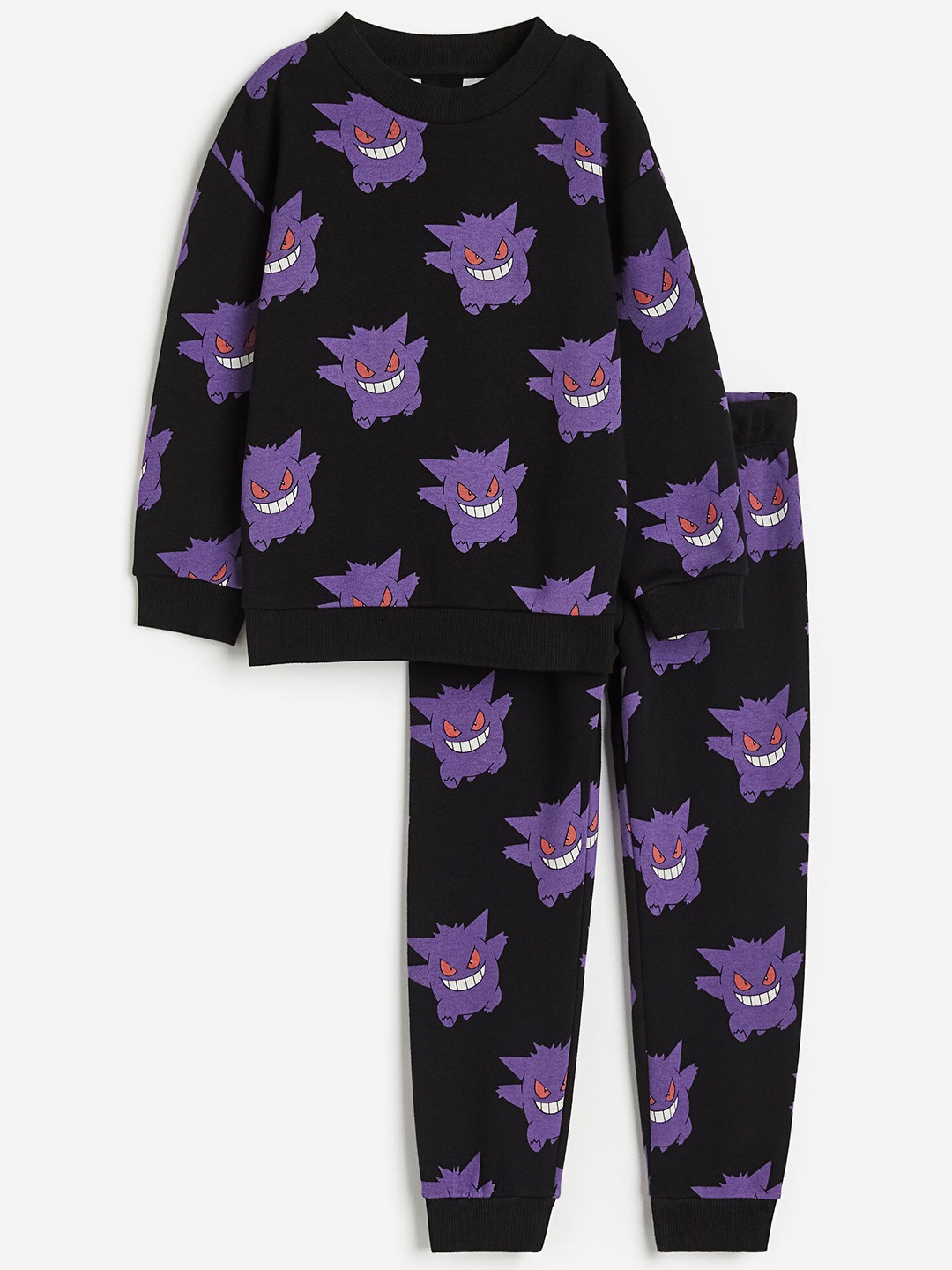 

H&M Boys 2-Piece Printed Sweatshirt Set, Black