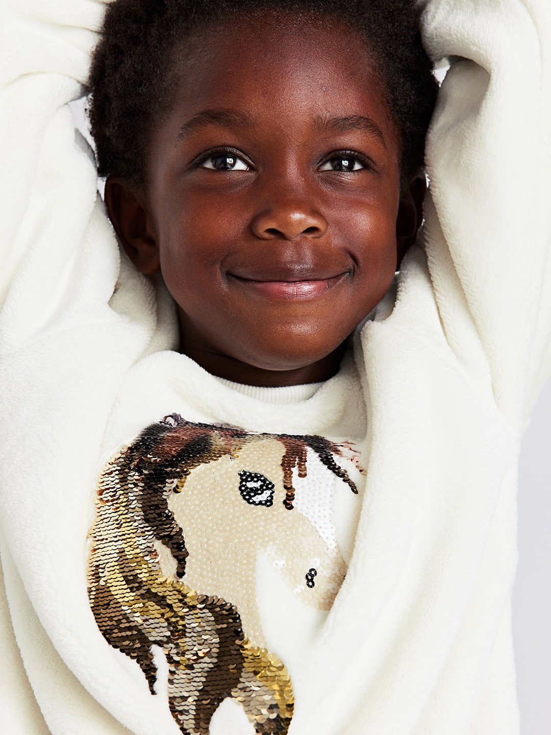 

H&M Girls Reversible Sequin-Motif Sweatshirt, White