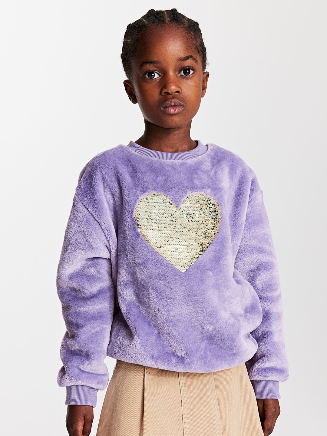 

H&M Girls Reversible Sequin-Motifs Sweatshirt, Purple