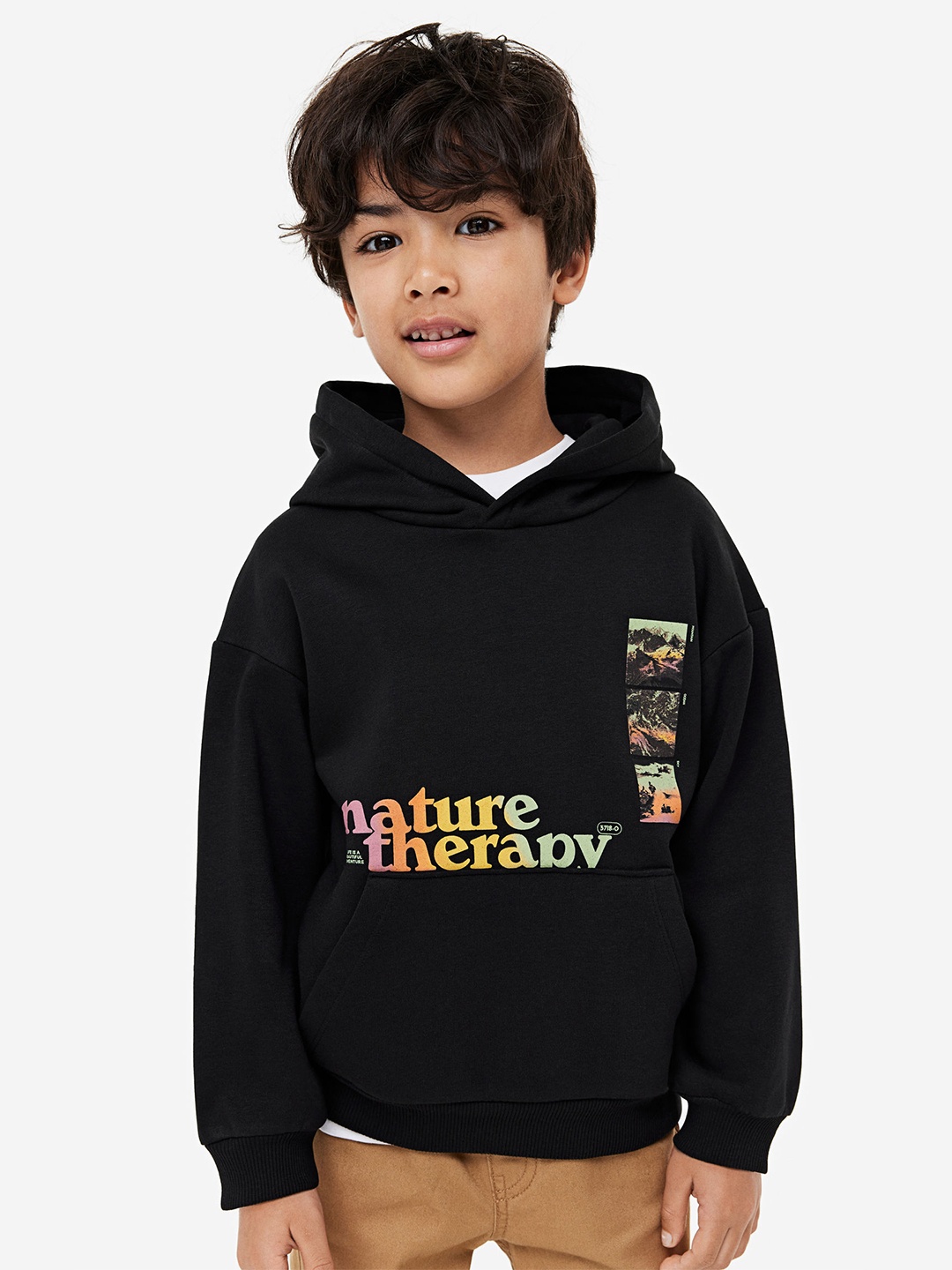 

H&M Boys Printed Hoodie, Black