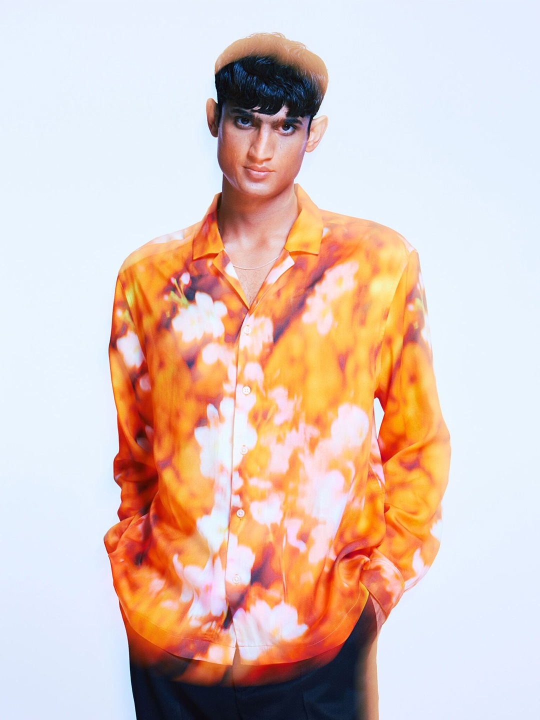 

H&M Regular Fit Lyocell Resort Shirt, Orange