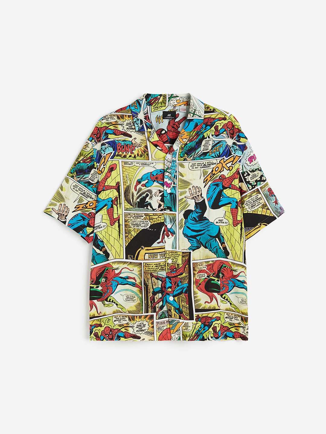 

H&M Men Loose Fit Resort Shirts, Yellow