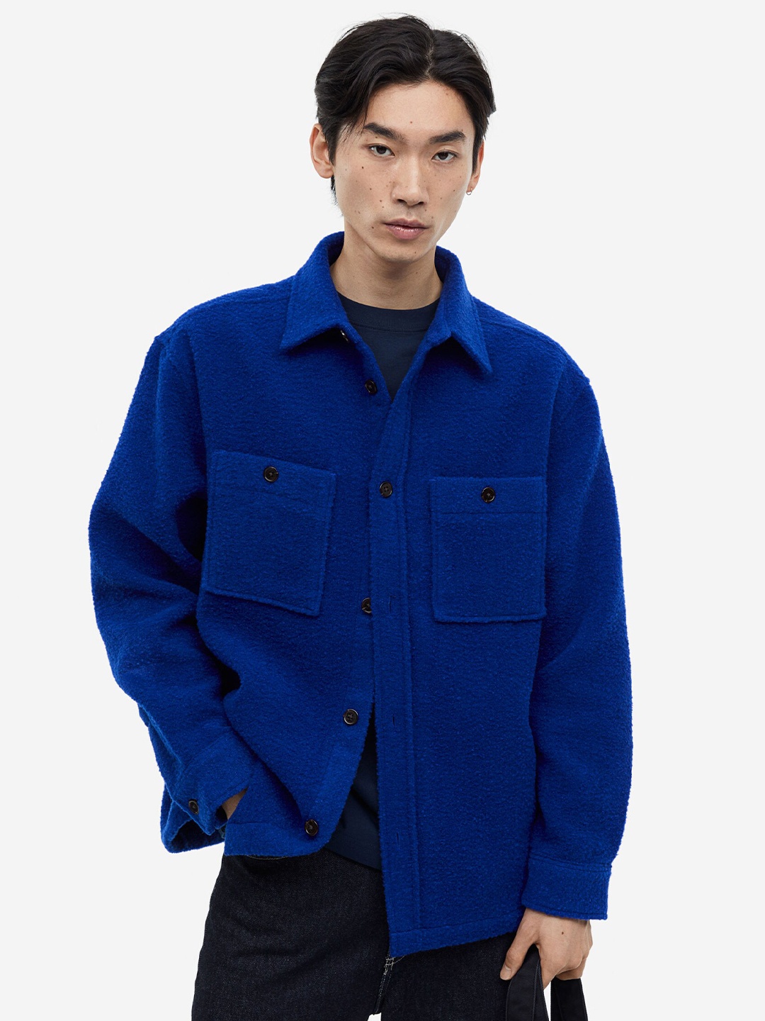 

H&M Loose Fit Overshirt, Blue