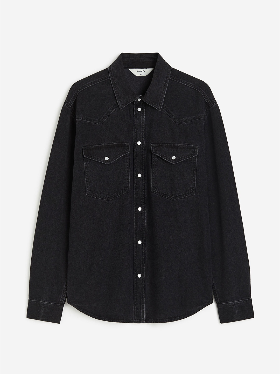

H&M Pure Cotton Regular Fit Denim Shirt, Black