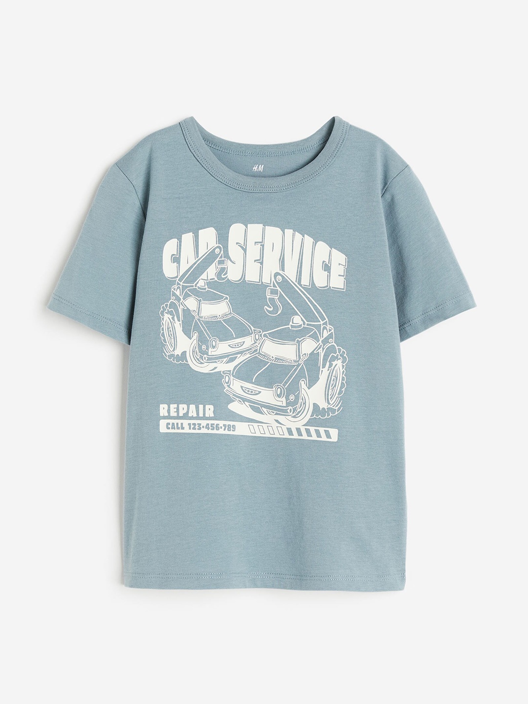 

H&M Infant Boys Pure Cotton Printed T-shirt, Blue