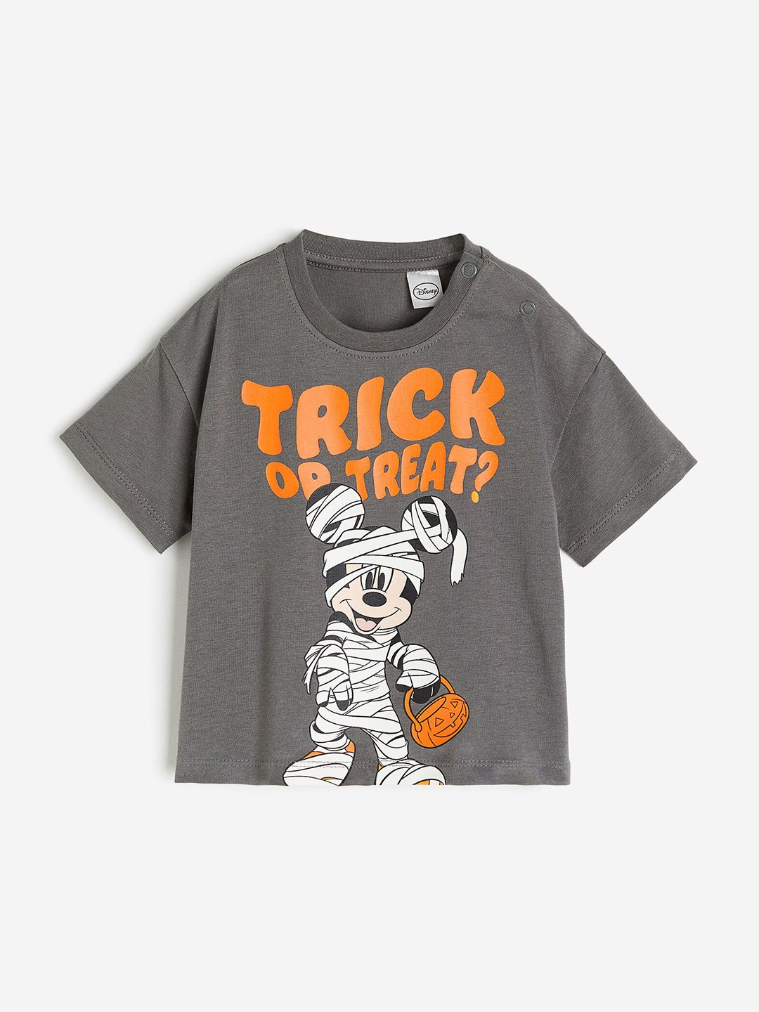 

H&M Boys Printed Pure Cotton T-Shirt, Grey