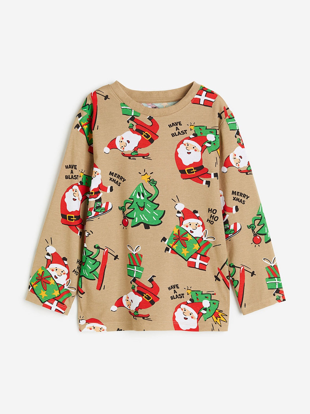 

H&M Infant Boys Long-Sleeved Pure Cotton T-Shirt, Beige