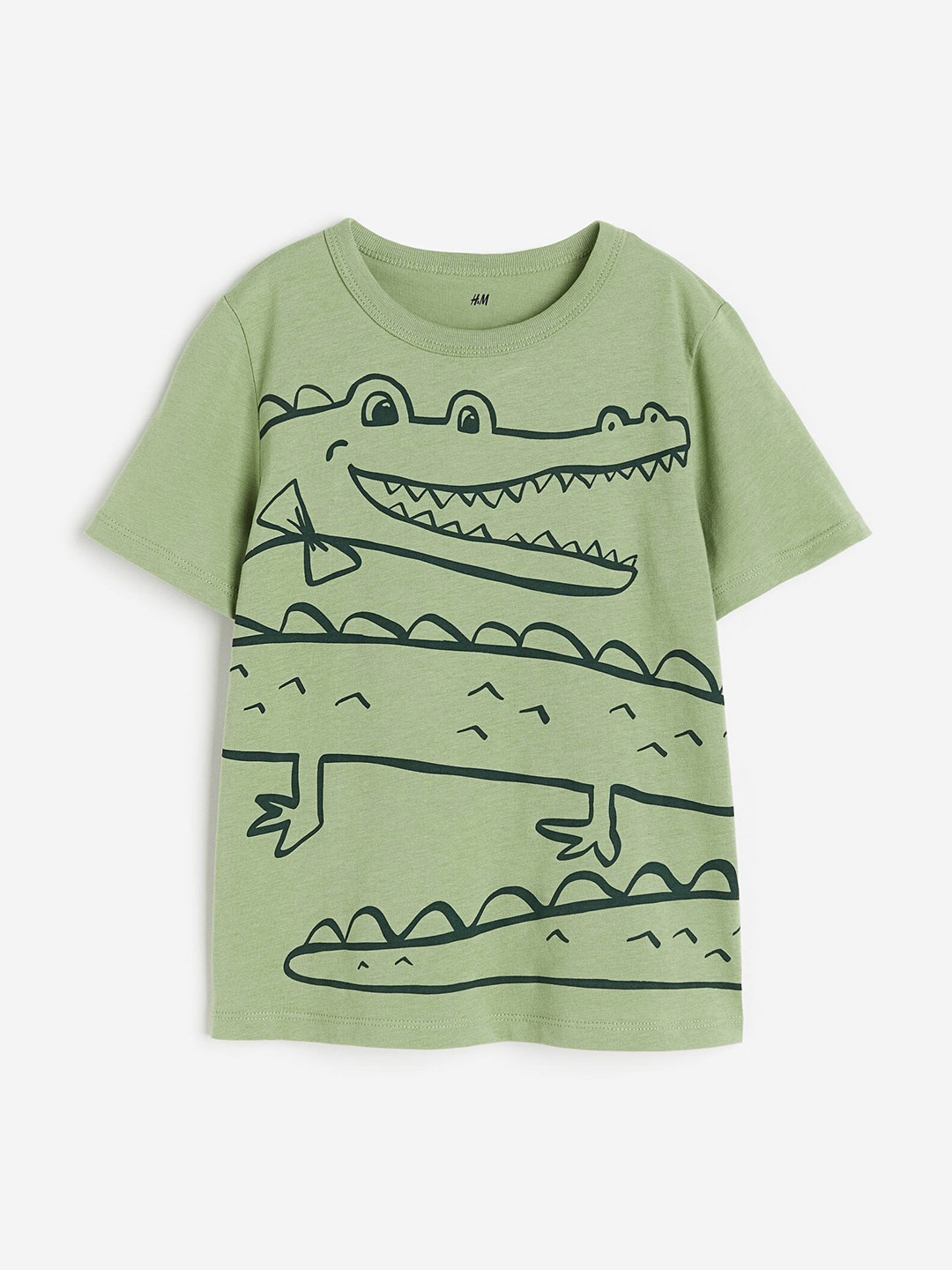 

H&M Infant Boys Pure Cotton Printed T-Shirt, Green