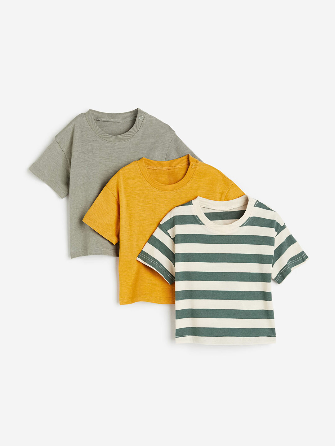 

H&M Infant Boys 3-Pack Cotton T-Shirts, Green
