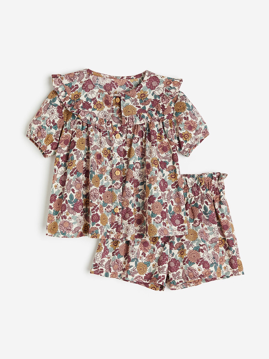 

H&M Girls 2-Piece Patterned Cotton Set, Pink